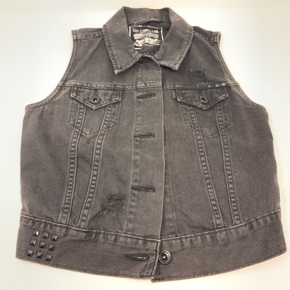 Coats | Levis Black Denim Vest | Poshmark
